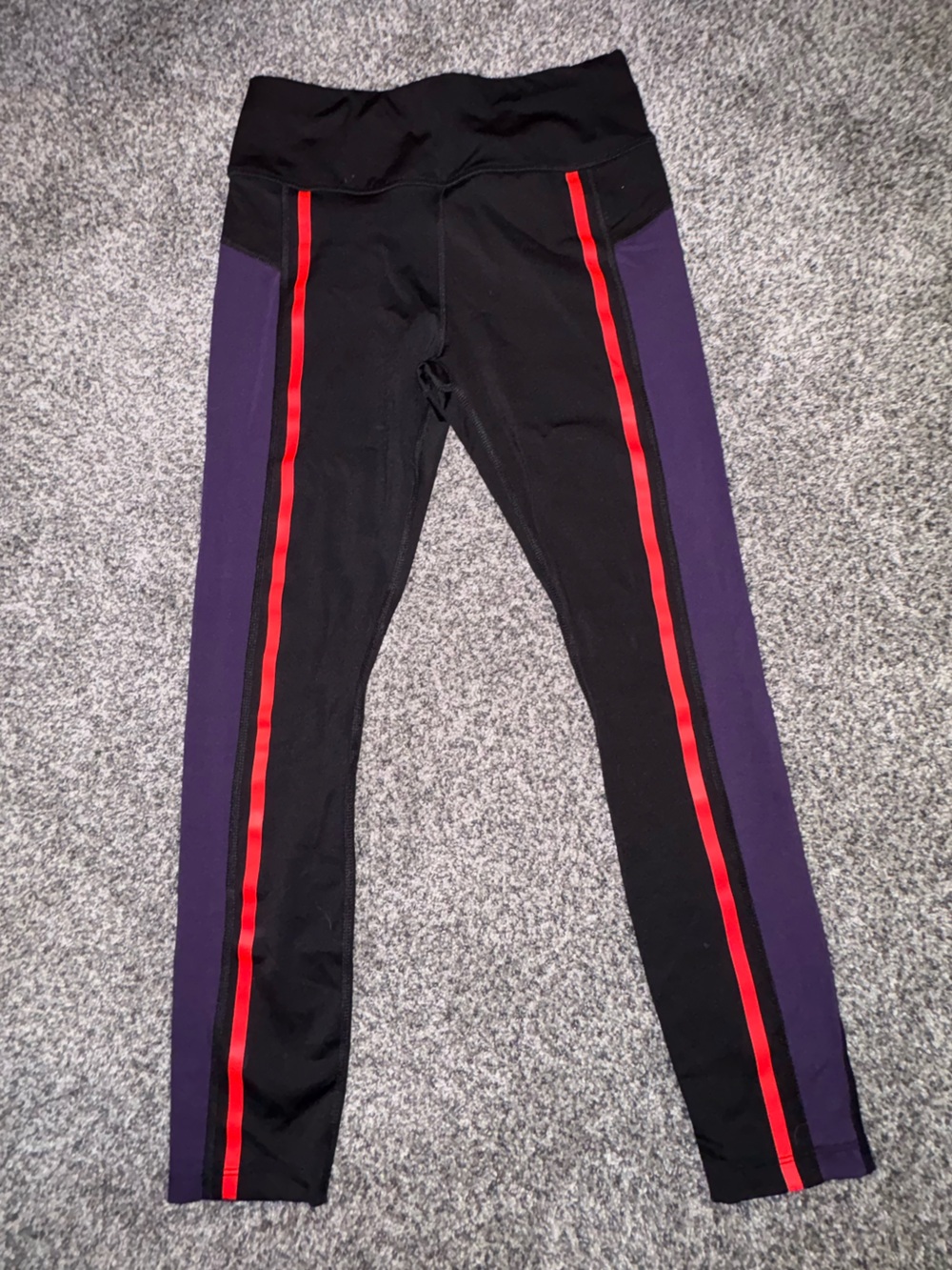 Women’s Black Athletic Track Pants with Red Stripe